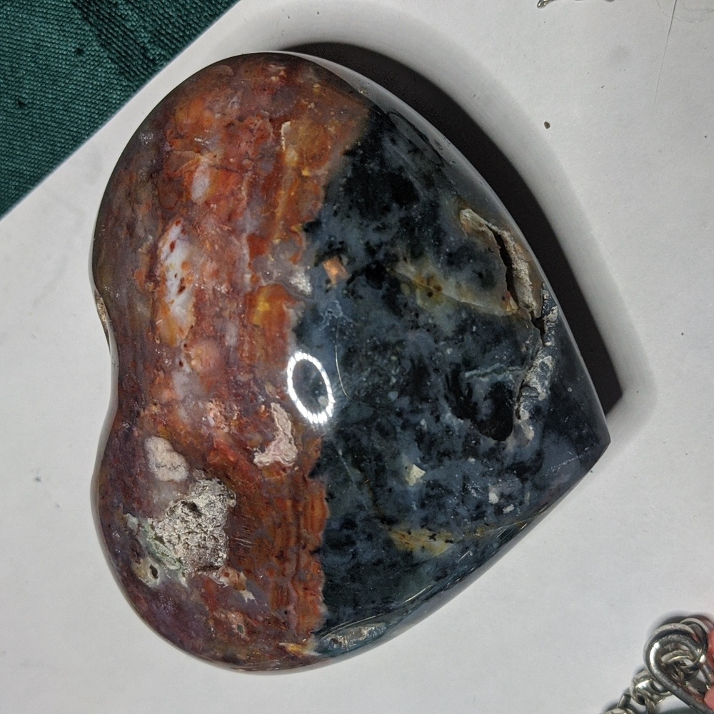 Ocean sunset ocean Jasper heart puffy big